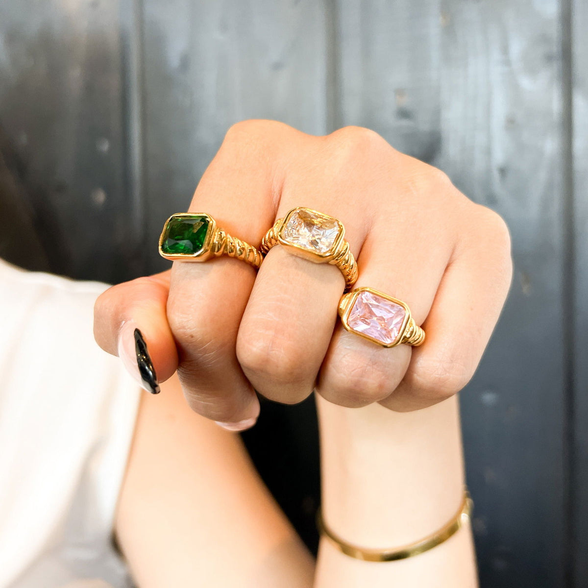 PINK STONE RING - Anemona Joyería