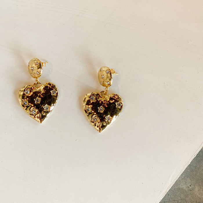 HEART STONE EARRINGS